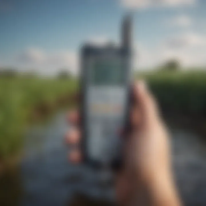 Close-up of a TDS meter measuring water quality