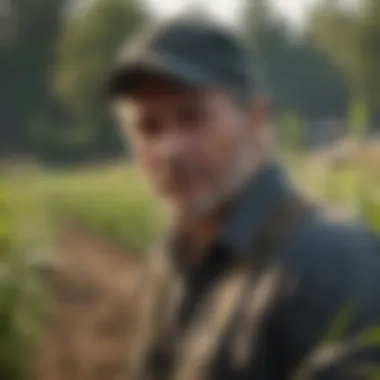 A farmer using advanced tools for crop management