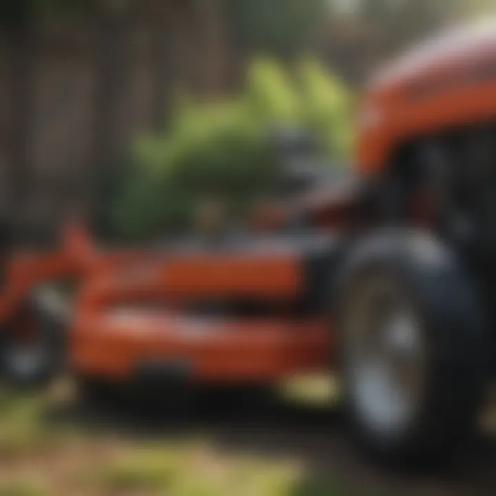 Maintenance tools laid out for zero-turn mower care