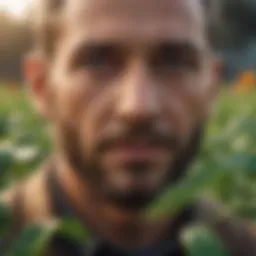 A lush agricultural field with innovative smell control technologies implemented.