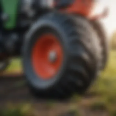 Solid mower tire in agricultural setting