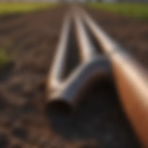 Poly pipe installation in agricultural field