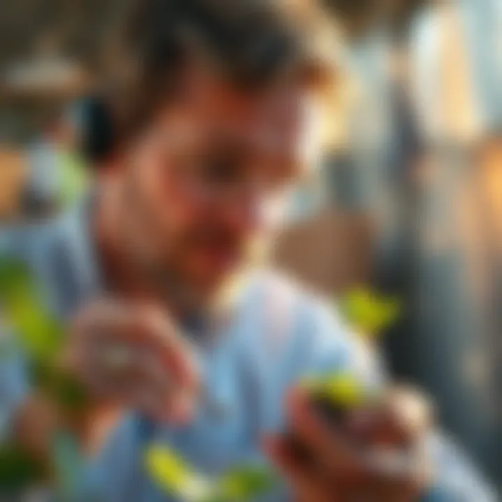 A consultant analyzing soil samples to enhance crop production