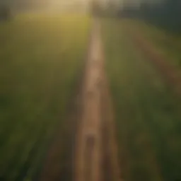 Aerial view of a vibrant agricultural corridor.