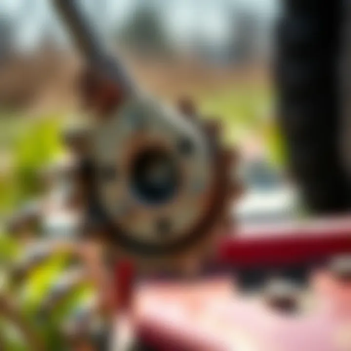 Cutting Mechanism of the Offset Brush Hog Close-up of the cutting mechanism of an offset brush hog