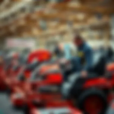 Dealer Exhibition of Schulte Mowers Dealer showcasing Schulte mowers at an exhibition