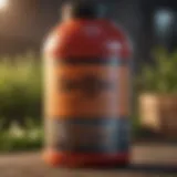 Close-up of Demon insecticide container showcasing its labeling and instructions