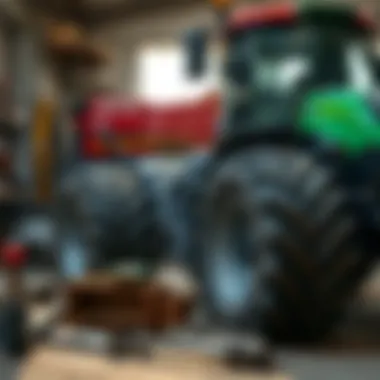 Maintenance tools beside Deutz Allis 7085 parts