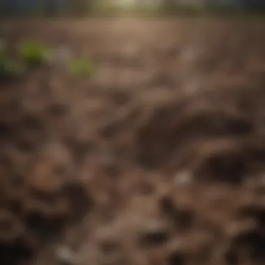 A close-up of soil being spread evenly across a yard