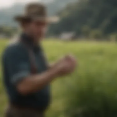 A farmer engaging in sustainable practices, showcasing the commitment to eco-friendly agriculture.