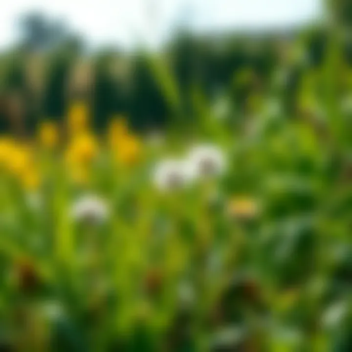 Garden with healthy plants and no dandelions