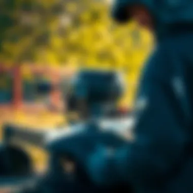 Maintenance check on a zero-turn mower