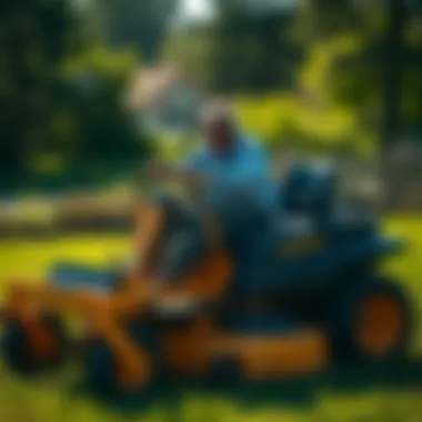 Demonstration of proper steering techniques with a zero-turn mower