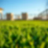 Close-up view of healthy sod installed in a garden.