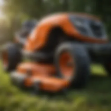 Advanced Technology Features on Zero Turn Mower A close-up of advanced technology features on a zero turn mower