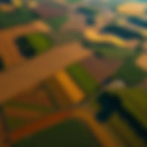 Aerial Perspectives in Agriculture Aerial view of a vast agricultural landscape showcasing crop patterns