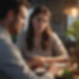 Close-up of a career consultant discussing options with a client