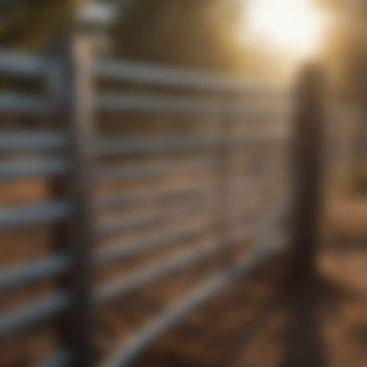 Inspection of a cattle gate highlighting durability and craftsmanship