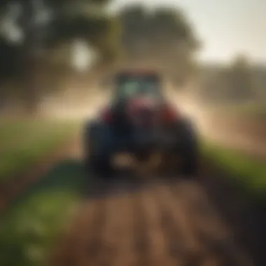 Illustration of a farmer utilizing Connor Tractor equipment in a vibrant Florida field