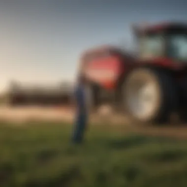 Agronomist analyzing data from Case IH sprayer.