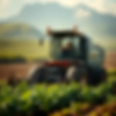 Modern Agricultural Tools in Action An advanced farming technology setup, highlighting modern agricultural tools