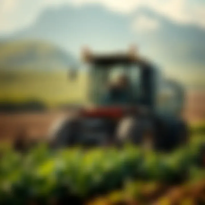 Modern Agricultural Tools in Action An advanced farming technology setup, highlighting modern agricultural tools