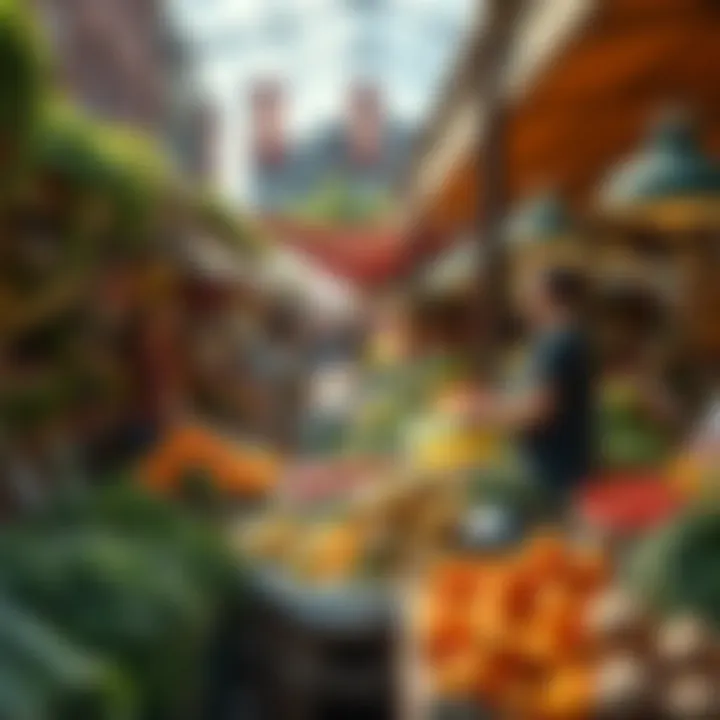 Vibrant Community Farmers Market A community farmer's market in Pittsburgh with vibrant produce displays