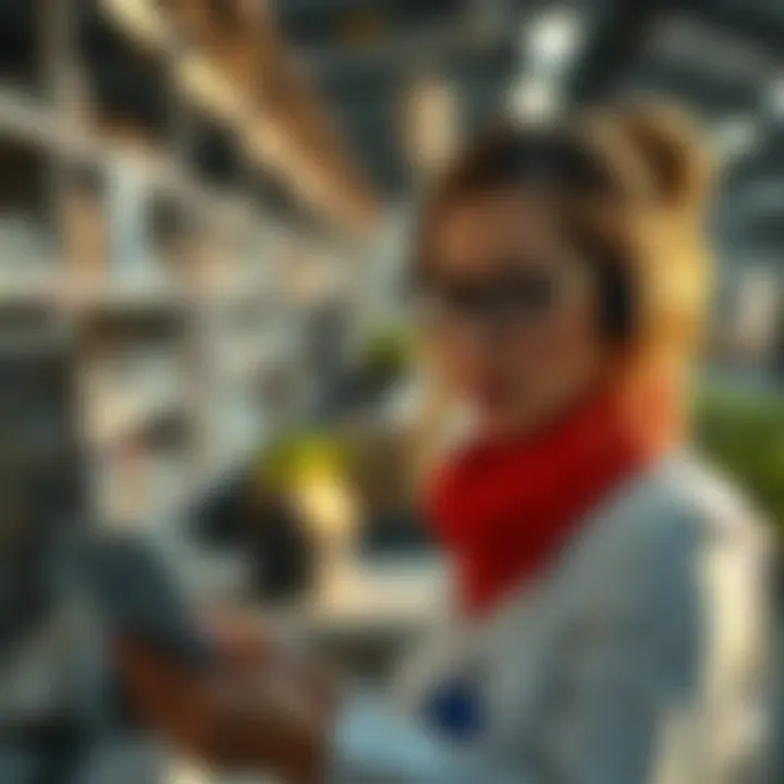 Analyzing Data to Uphold Safety Standards A professional analyzing data related to food safety standards