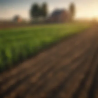 Diverse Agricultural Landscape A vibrant farm scene showcasing diverse crops and a thriving agricultural environment
