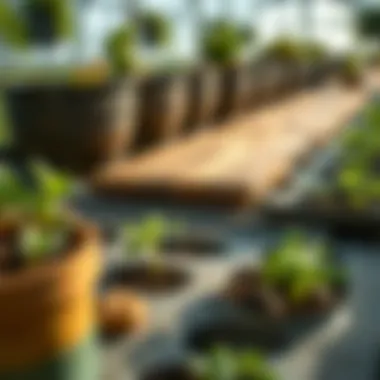 Materials Used in Plant Tables Close-up of materials used in plant tables, emphasizing durability and aesthetics