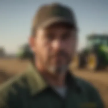 A farmer utilizing John Deere technology for crop management