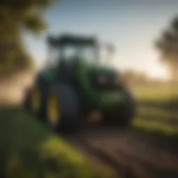 Modern John Deere tractor in a lush Orlando farm field