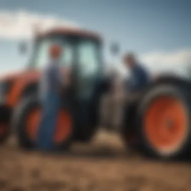 A farmer analyzing financing options for Kubota equipment