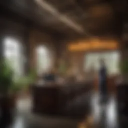 A vibrant marketing office in McAllen showcasing teamwork and creativity