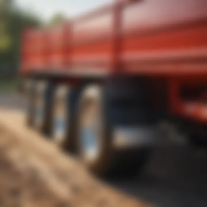Close-up of trailer specifications emphasizing quality and durability