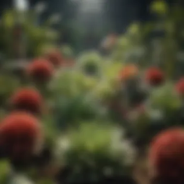 Diverse Plants in Horticulture A close-up of various plants in a horticultural setting