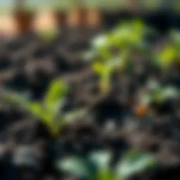 Illustration showcasing the role of probiotics in soil health