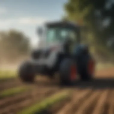 High-tech Bobcat tractor in a field