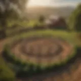 A well-designed round corral in a lush agricultural setting