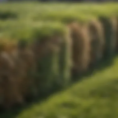 Close-up view of different types of sod available in San Diego