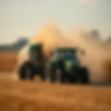 Efficient Baling Operation on the Farm Efficient baling operation demonstrating productivity on a farm