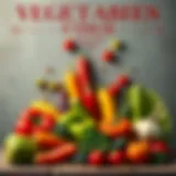 Artistic food poster showcasing vibrant vegetables arranged artistically