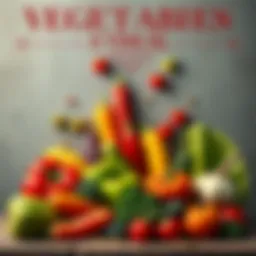Artistic food poster showcasing vibrant vegetables arranged artistically