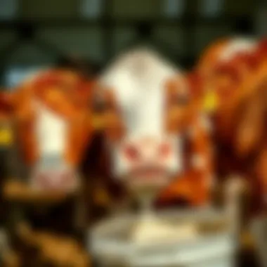 Calf Enjoying Nutritional Benefits Calf drinking milk replacer from a bucket