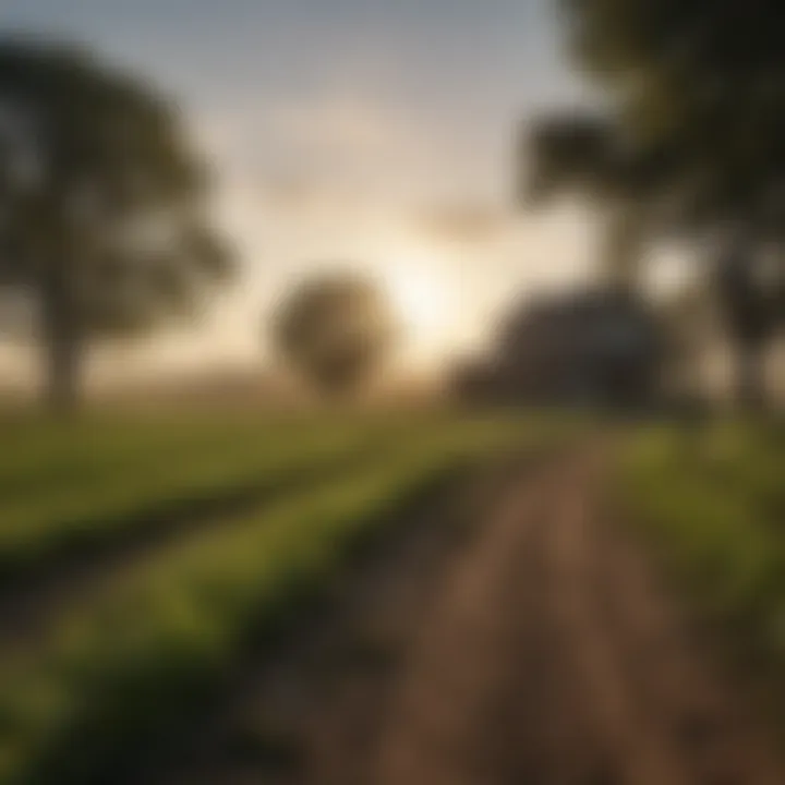 Landscape surrounding the Ford House representing agricultural fields