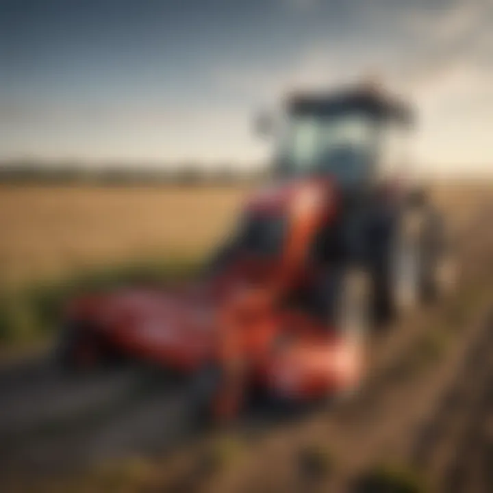 Overview of the Ibex drum mower in a field