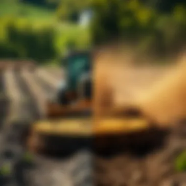 Comparison of land before and after using brush hog