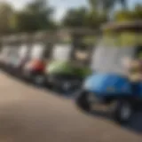 A variety of used golf carts available for sale in Knoxville