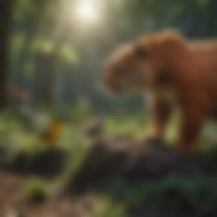 Diverse species interacting in a vibrant ecosystem