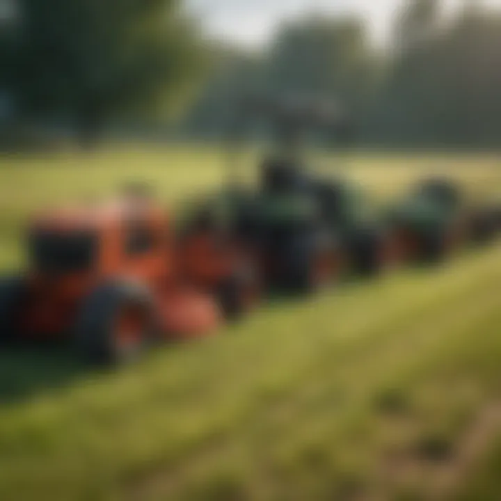 Different types of mowers used in sod farming